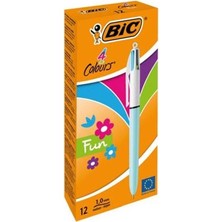 Happy Junior Bic 4 Colours Fun Gövde Mavi Tükenmez Kalem-Tane-