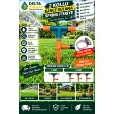Delta Ziraat 2 Kollu Bahçe Sulama Spring Fıskiye + Metal Hortum Kelepçesi – 1 Adet / 3 Adet