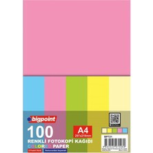 Bigpoint BP721 A4 Renkli Fotokopi Kağıdı 5 Pastel Renk 100'LÜ Paket