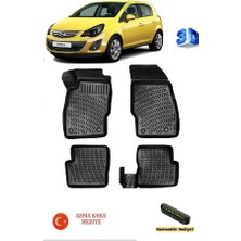Ahlparts Opel Corsa D 2006-2014 Yılları Arası Uyumlu 3D Havuzlu Paspas Asma Koku ve Numaratör Hediyeli