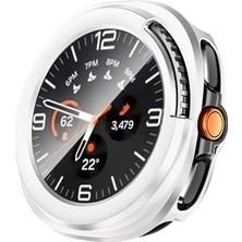 Trendexa Galaxy ile Uyumlu Watch 8 Classic 46 mm Sert Pc Kasa ve Ekran Koruyucu Watch Gard 39 Gümüş