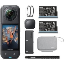Trendexa X5 Essentials Paketi, Su Geçirmez 8k 360° Aksiyon Kamerası, Değiştirilebilir Lens, 3 Saatlik Pil, Dahili Rüzgar Koruması