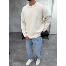 Difransel Jeans Basic Bisiklet Yaka Trend Ekru Kazak