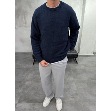Difransel Jeans Basic Bisiklet Yaka Trend Lacivert Kazak