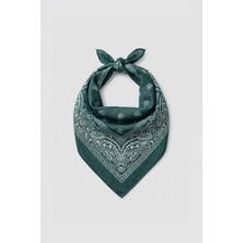Trendexa Unisex Etnik Desenli Bandana Yeşil
