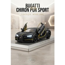 Farbu Oyuncak Bugatti Chiron Super Sport 300+ 1:24 Ölçek Diecast Gerçekçi Açılabilir Kapılı Model Araba Siyah