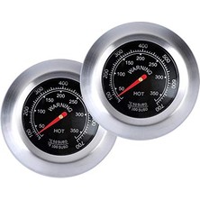Trendexa Paslanmaz Çelik Sigara Içen Mangal, 2 Adet, Barbekü Termometresi, Manometre, Paslanmaz Çelik, Bimetalik, Mutfak Kızartma, Gösterge Termometresi, Celsius ve Fahrenheit 100 – 700 ℉