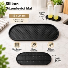 Multi Trendy Silikon Mutfak Düzenleyici 12X24 cm Yağdanlık Sabunluk Altlığı Kaymaz Tezgah Koruyucu Mat Organizer