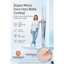Trendexa Transformacion Micro Ince Uçlu Batık ve Milia Cımbızı; Paslanmaz Çelik Hassas Kirpik, Kaş ve Siyah Nokta Epilasyon Cımbızı (7.5 Cm) Solingen Professional 721242