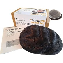 Trendexa MP7469 Q6 Protez Saç; Erkekler Için Protez Saç, Toupee For Men, Doğal Dalgalı Insan Saçı, Remy Saç, %130 Saç Yoğunluklu, Saç Değiştirme Sistemi, Peruk, Ce Rohs (#4 Orta Kahverengi, 8X10")
