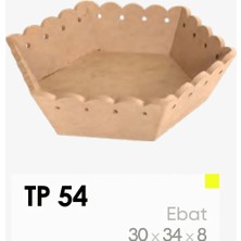 Eymen Hobi Tasarım Eymen Hobi Ham Ahşap Dekoratif Sunum Tepsisi 30X34X8 cm | Boyanabilir Organizer Tepsi TP54