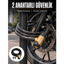 Pileli Store Motosiklet, Bisiklet ve Elektrikli Scooter Için Ağır Hizmet Tipi Çelik Halat Kilidi