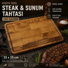 Bozkurt Cnc Kişiye Özel Cnc Kazımalı Steak & Et Sunum Tahtası – 35X25 cm