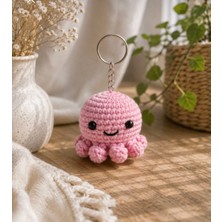 Sevimli İlmekler Amigurumi Pembe Ahtapot Anahtarlık