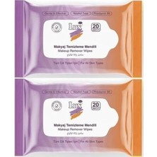 Trendexa Makyaj Temizleme Mendili, 40 Yaprak (2 Paket x 20), Tüm Cilt Tipleri Için