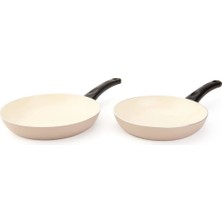 St. Morritz Naturel 2'li Tava Seti - Bej - 24 cm + 26 cm