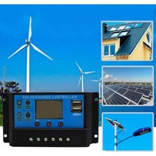 St. Morritz Pwm 30A Solar Şarj Regülatörü 12V 24V LCD Ekran Çift USB