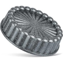 St. Morritz Granit Döküm Tart Kalıbı Gri 26CM Dilimli Tart Turta Kalıbı Gri