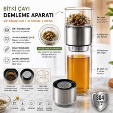 aldım geldim 200ML Çift Katlı El Yakmayan Isıyı Içinde Tutan Cam Bardak Detox Bitki Çayı Ihlamur Demliği