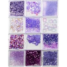 Trendexa Lüks Tırnak Süsleme Taşı Tırnak Charm Nail Charms Tırnak Süsleme Taşı 12'li 3 Mor