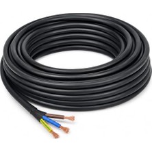 Trendexa 10 Metre 3x2,5 mm Cca Ttr Siyah Kauçuk Topraklı Seyyar Elektrik Kablosu