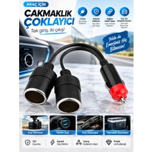 Araç Çakmaklık Çoklayıcı 1 Erkek 2 Dişi Soket Adaptörü – 12V/24V Uyumlu