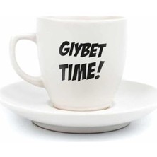 Trendexa Gıybet Time! Krem Seramik Türk Kahvesi Fincanı