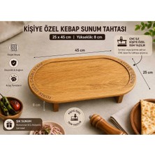 Bozkurt Cnc Ayaklı Ahşap Kebap Sunum Tahtası (Kişiye Özel Isim Yazılı) 25X45CM