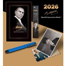 Trendexa 2026 Gazi Paşa Atatürk Ajandası Ayraç Kartpostal Kalem - Mavi