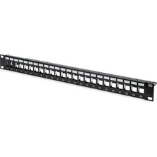 Trendexa Cat6 Utp 24 Port Boş Patch Panel, Keystone Uyumlu, 19" Rack Kabinet Için