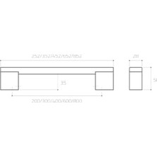 Trendexa System 9550 Çekme Kolu PPH9550 0200 Abm-Abm, 20 Cm, Tek Ebat, Antik Renk