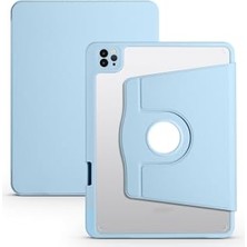 Trendexa Apple iPad Pro 11 2022 4. Nesil M2 Çip Uyumlu Mavi Kalem Bölmeli 360° Dönebilen Standlı Kılıf