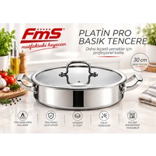 Fms Platin Pro | Çizilmez | 30 cm Basık Tencere | Indüksiyon Uyumlu | Yanmaz Yapışmaz