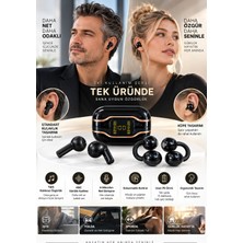 GIGA Günlük Hayatın Için 4 Kulaklıklı Tws Kablosuz Kulaklık Seti Dijital Şarj Ekranlı