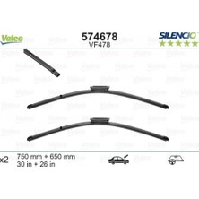Valeo Renault Grand Scénıc Iıı Scénıc Iıı 2009- Silecek Süpürgesı Ön Takım 750 mm + 650 mm (Oem NO:288902484R)