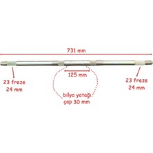 Kuba Atv 150 -200 Arka Aks Mili 73.1 cm Iki Yivli 23 Freze