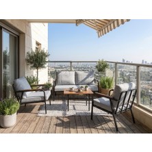 Mutlu Dekor (Renk Açık Gri) Bahçe Takımı, Balkon Takımı, Dış Mekan, Iç Mekan Oturma Takımı Koltuk Takımı  2+1+1+ Sehpası Dahil