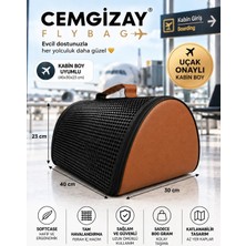 Cemgizay Kedi ve Köpek Taşıma Çantası 40x30x23 cm Kabin Boy Softcase Taba Renk
