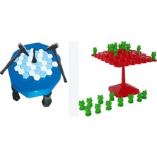Bengi Store Kutulu Dikkat ve Denge Geliştirici  Buz Tuzağı Buz Kırma ve Frog Kurbağa Denge Oyunu Ikili Set