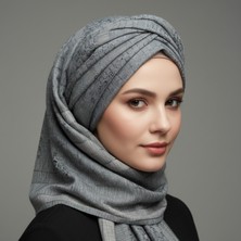 Berussa Aqua Kare Desenli Şal