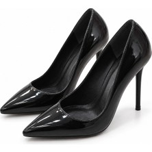 Patron Shoes Kadın Sivri Burun Ince Topuklu Rugan Stiletto Abiye Ayakkabı