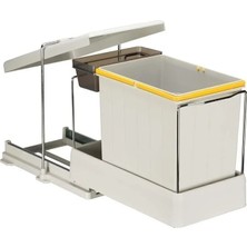 St. Morritz 21600 Plastik Taşıyıcılı Raylı Çöp Kovası Gri - 16LT