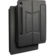 Trendexa Galaxy Tab S9 Fe ile Uyumlu Border Keyboard Bluetooh Bağlantılı Standlı Klavyeli Tablet Kılıfı, Siyah