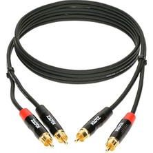 Trendexa Pro Twinkablo Siyah 3m 2x Rca - 2x Rca Altın Uçlu
