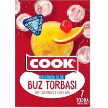Trendexa Kendinden Kilitli Buz Torbası, 7 Yaprak, 28 Buz Küpü, Toplam 196 Küp, Zip Kilit