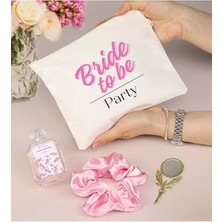 Trendexa Bride Ham Bez Çanta, 30 ml Kolonya, Saten Toka ve Peri Ayna Bride To Be Hediyelik Set