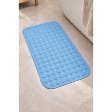 Renkliürün Dikdörtgen Delikli Kabartma Silikon Kaydırmaz Taban Duşakabin ve Banyo Matı (Mavi)(66x36)