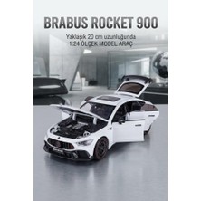 Farbu Oyuncak Brabus Rocket Tasarımlı 1:24 Ölçek Kapıları ve Bagajı Açılan Gerçekçi Diecast Model Araba Beyaz