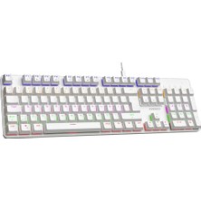 Trendexa Kb-Mekanik 1 Lumos Mekanik Gaming Klavyesi, Usb, Rainbow Aydınlatma, Full Anti-Ghosting, Beyaz, Blue Switch