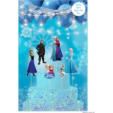 Frozen Temalı Pasta Üstü Figür Seti – Elsa Anna Olaf Doğum Günü Pasta Süsü